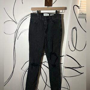 ReGeneration By Celebrity Pink, Skinny Distressed Black Jeans, Size 1 Button Fly